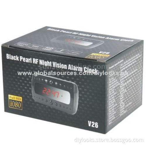 Full HD 1080P 5.0MP CMOS Black Pearl RF Alarm Clock/Mini DVR Recorder Hidden Camera